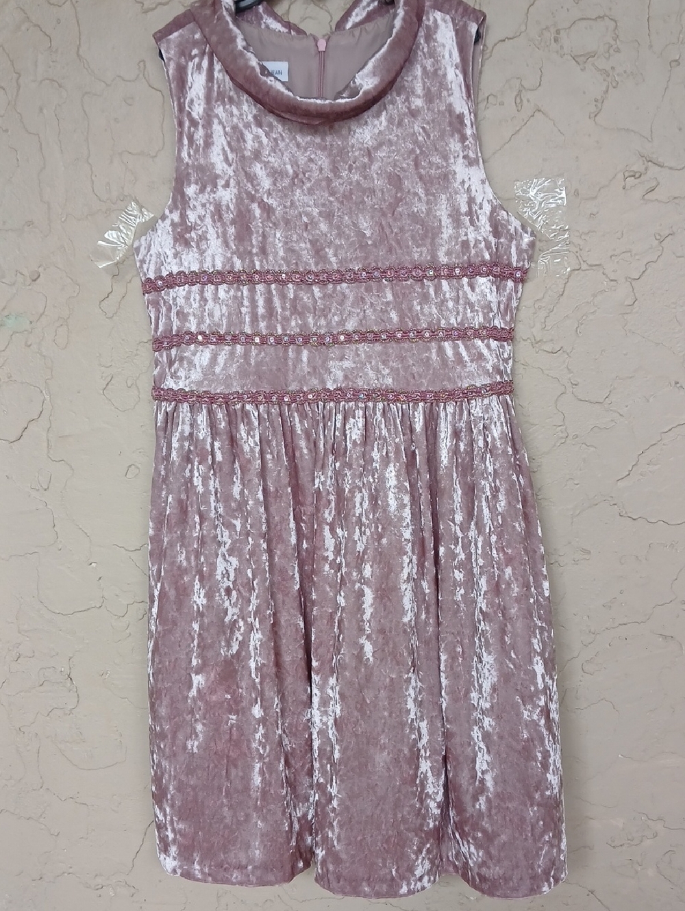 Bonnie Jean Mauve Crush Velvet Holiday Dress